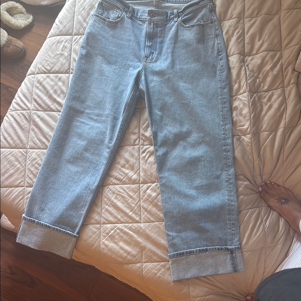 Abercrombie & Fitch Blue Ankle Cropped Jeans